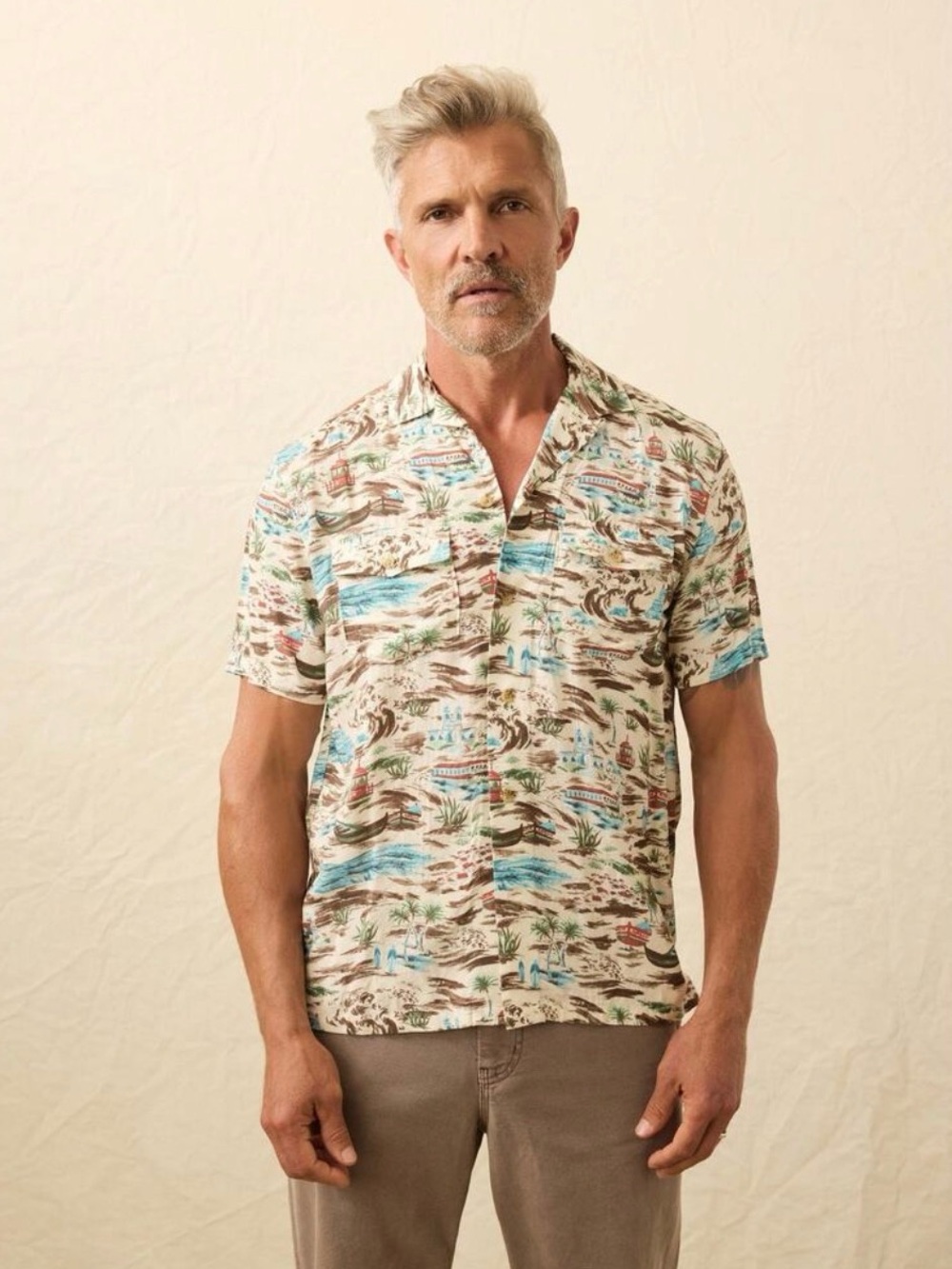 Medium Faherty Short-Sleeve Bali Camp Shirt